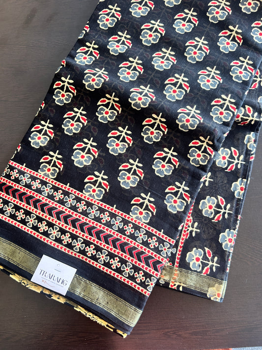 Black chanderi mul cotton