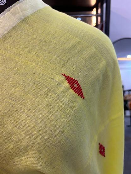 YELLOW MUL JAMDANI SAREE