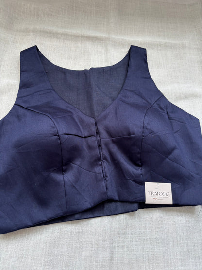 NAVY BLUE COTTON BLOUSE
