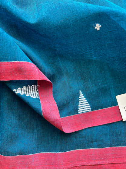 BLUE MUL JAMDANI SAREE