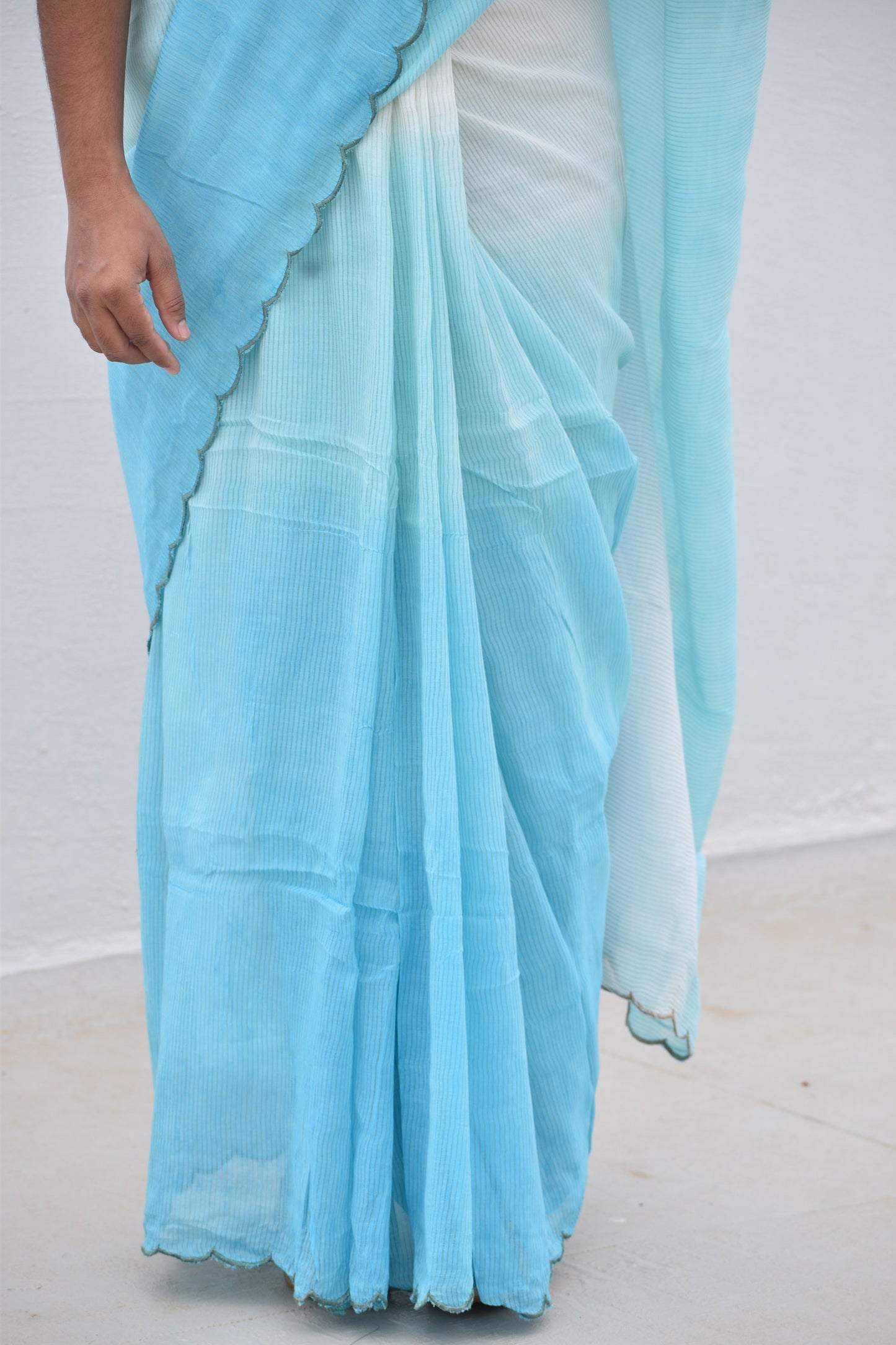 BLUE SHADED MUL SAREE