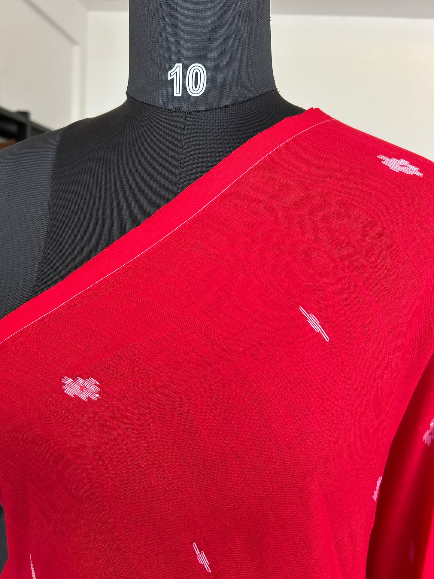 RED JAMDANI SAREE
