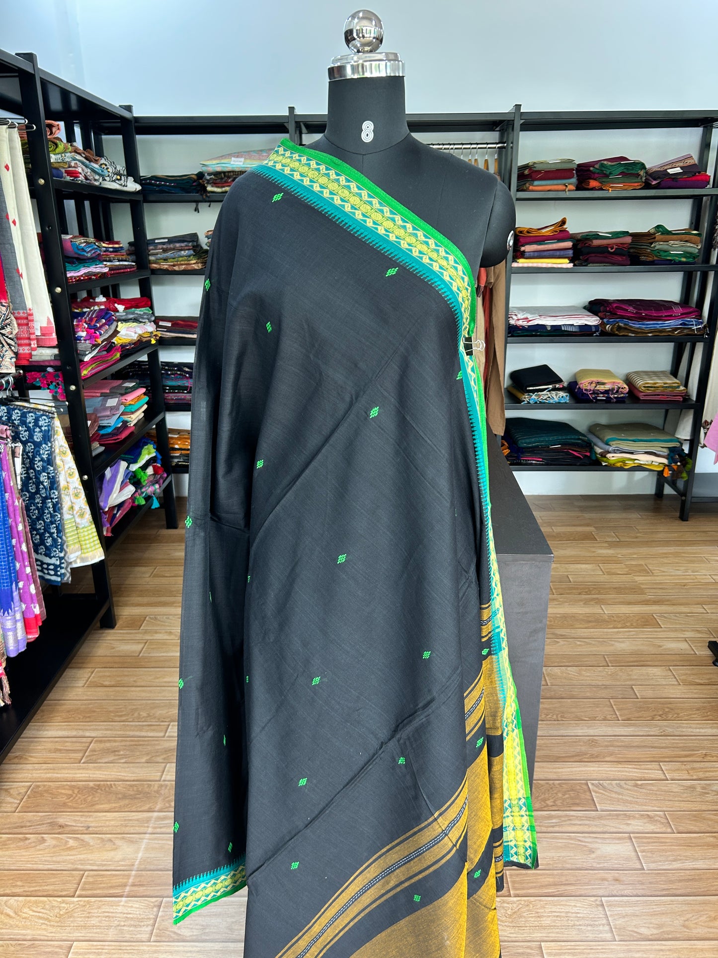 BLACK DHANIAKHALI SAREE