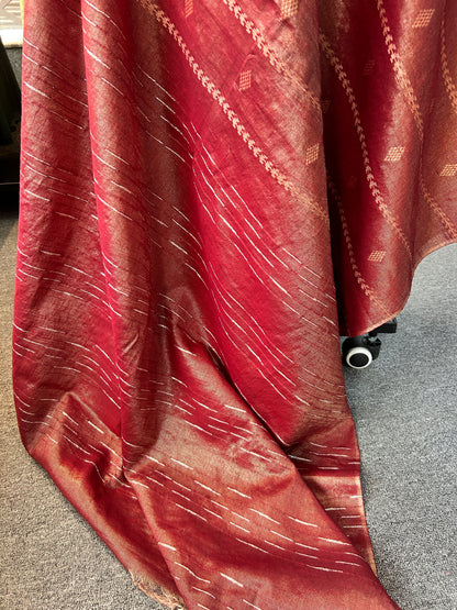 MARRON TISSUE SAREE