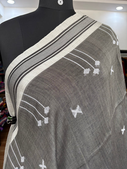 GREY BHUJODI SAREE