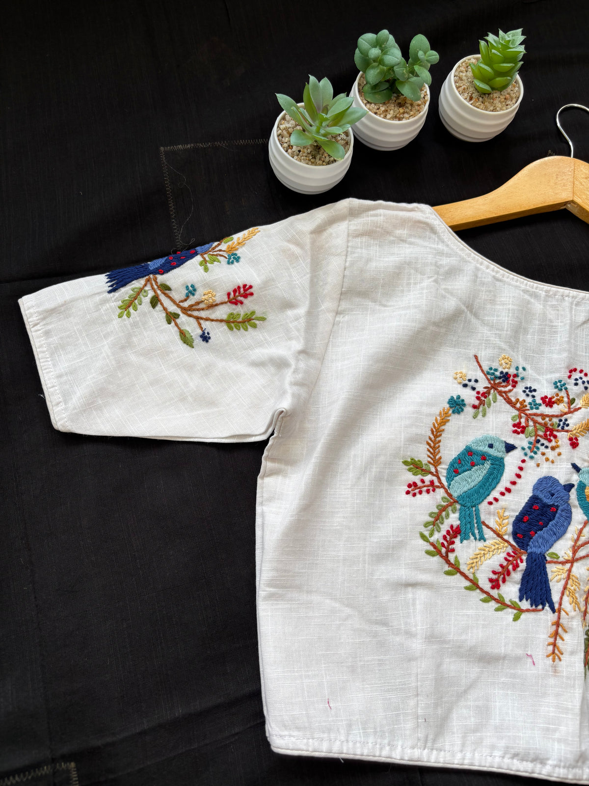 WHITE EMBROIDERED  BLOUSE