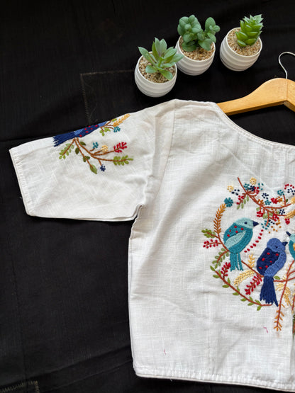 WHITE EMBROIDERED  BLOUSE