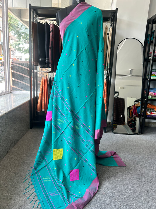 GREEN KHADI COTTON SAREE