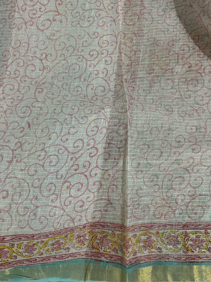 Green kota doria saree