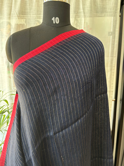 BLUE PURE LINEN SAREE