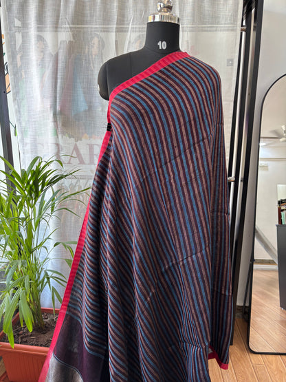 BROWN PURE LINEN SAREE