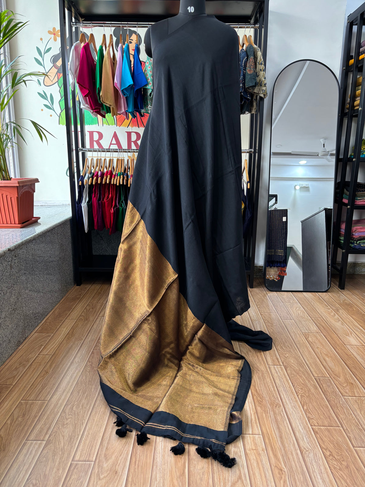 BLACK MODAL COTTON SAREE