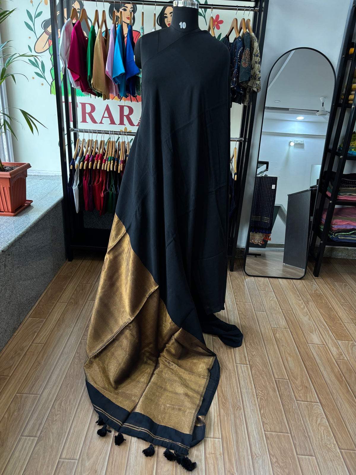 BLACK MODAL COTTON SAREE