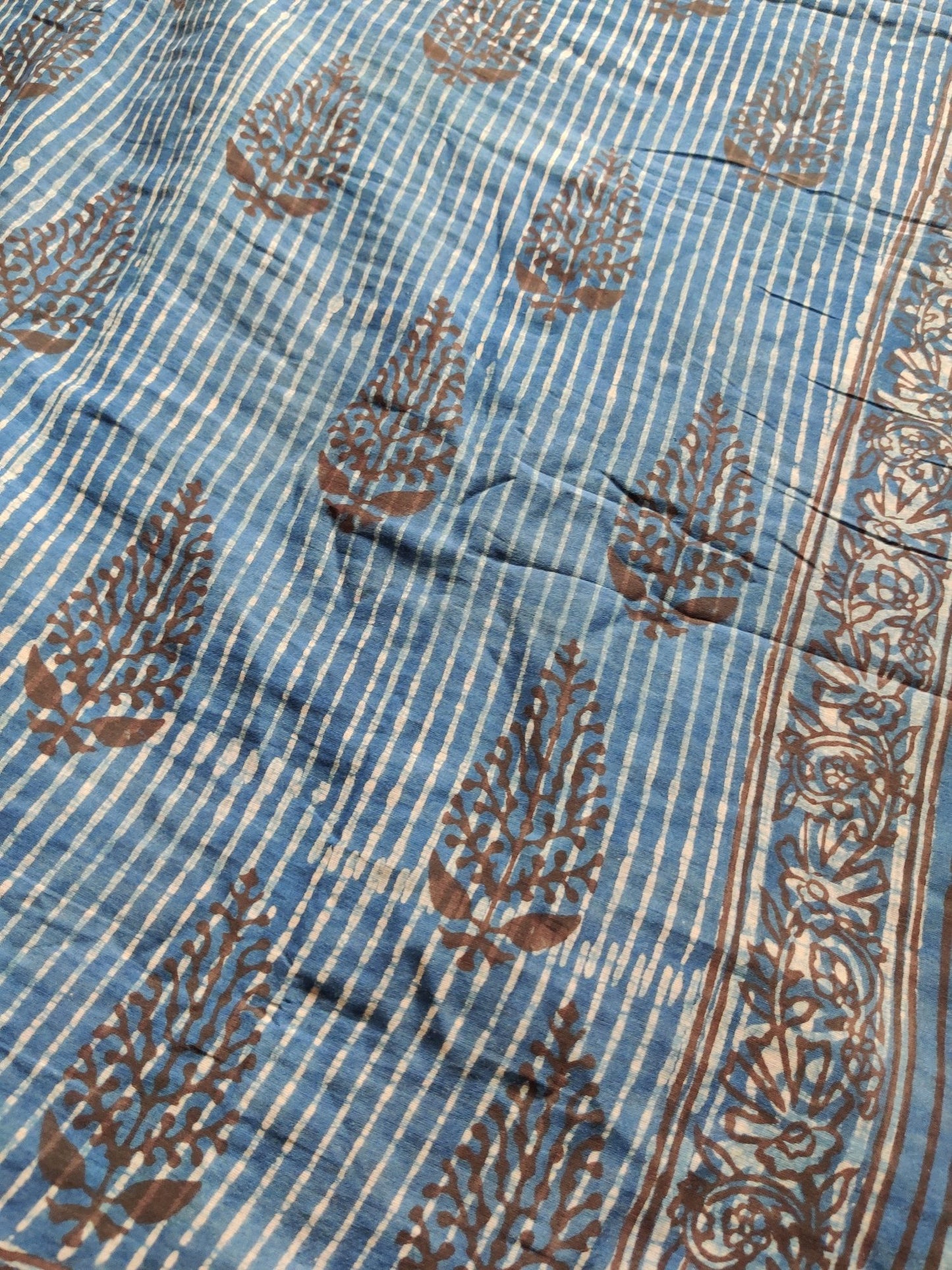 blue mulmul cotton saree
