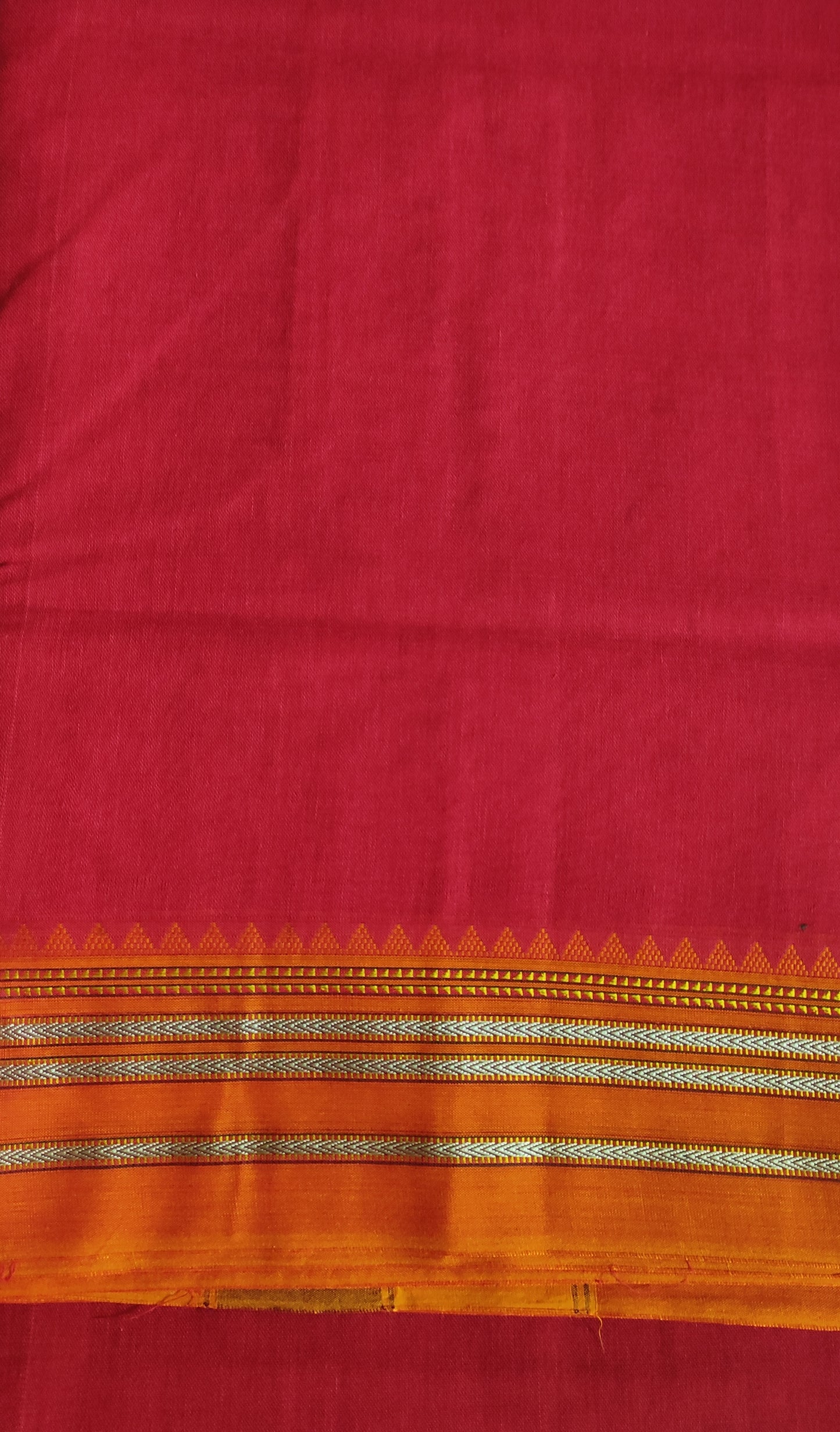 Red Narayanpet saree.